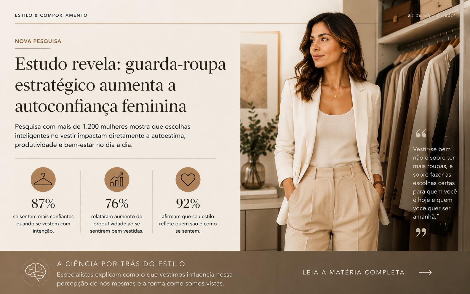 Notícia sobre comportamento de compra feminino